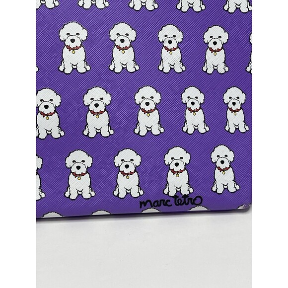 Marc Tetro Bichon Purple Zip Up Cosmetic Case 6x11" - Picture 4 of 5